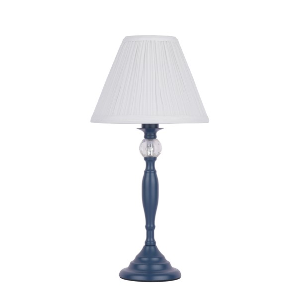 (image for) Laura Ashley Ellis Table Lamp Matt Blue & Crystal With Shade